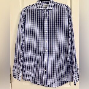 Men's Blue Checkered Shirt- Slim Fit
